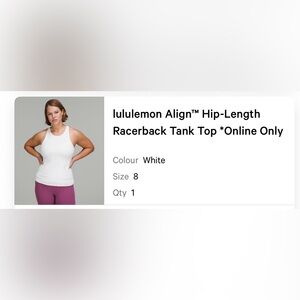 lululemon athletica White Racerback Tank Top